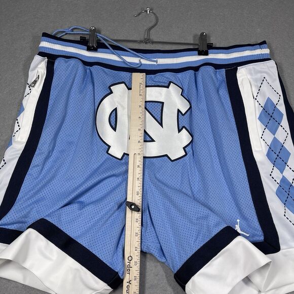 University of North Carolina Tar Heels Shorts Men XXL 2XL Blue Jordan Basketball - Picture 16 of 16